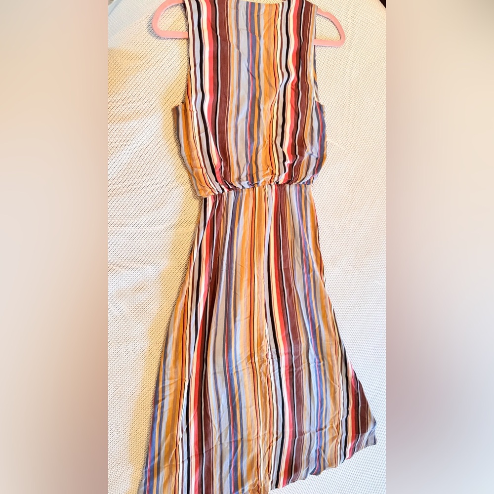 WAYF Sleeveless Blouson Colorful Striped Midi Dress - Picture 11 of 13